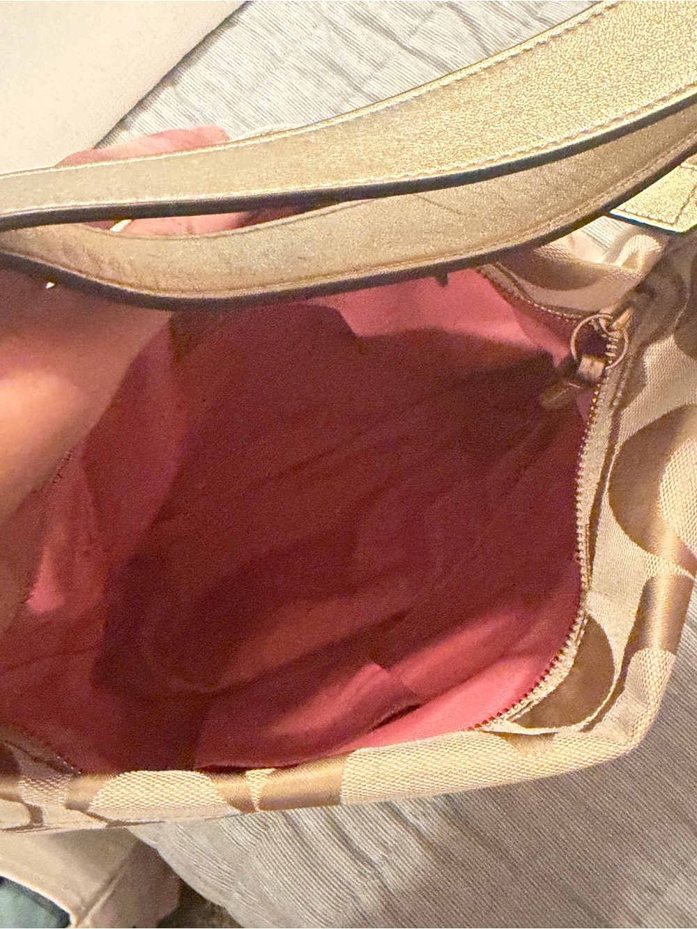Coach Beige Signature Canvas Hobo Bag - Picture 2 of 2